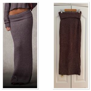 Ribbed Maxi Knit Skirt —